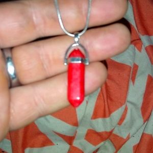 Nice silver necklace with healing stone